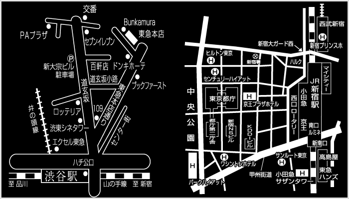 新宿・渋谷マップ／ルナカティ東京
